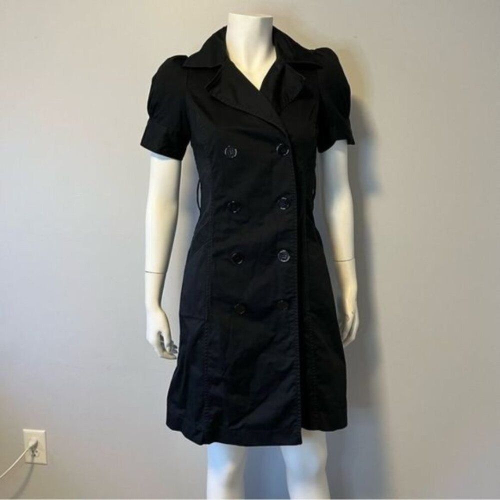 Club Monaco black double breasted Short sleeves  trench coat for spring size 4